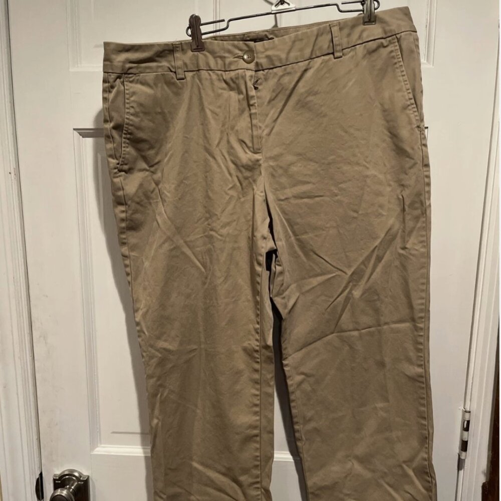 Lands End Womens Tan Khaki Trousers Pants Size 16